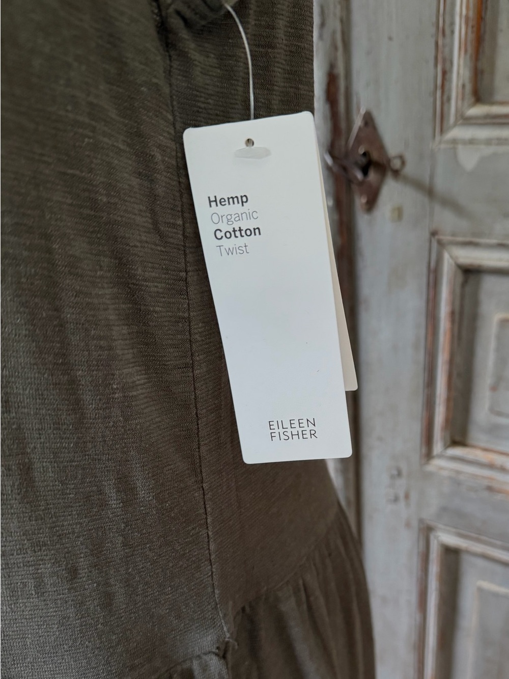 NWT Eileen Fisher Olive Green Sleeveless Maxi Dress medium - Picture 4 of 7